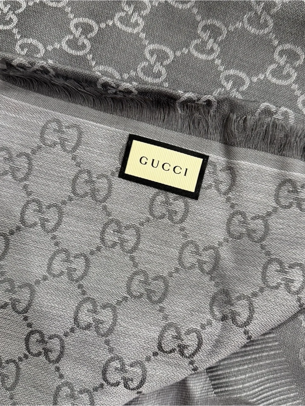 Gucci GG Web Wool- Silk Blend Scarf 45cm x 180cm NWT Complete box and bag